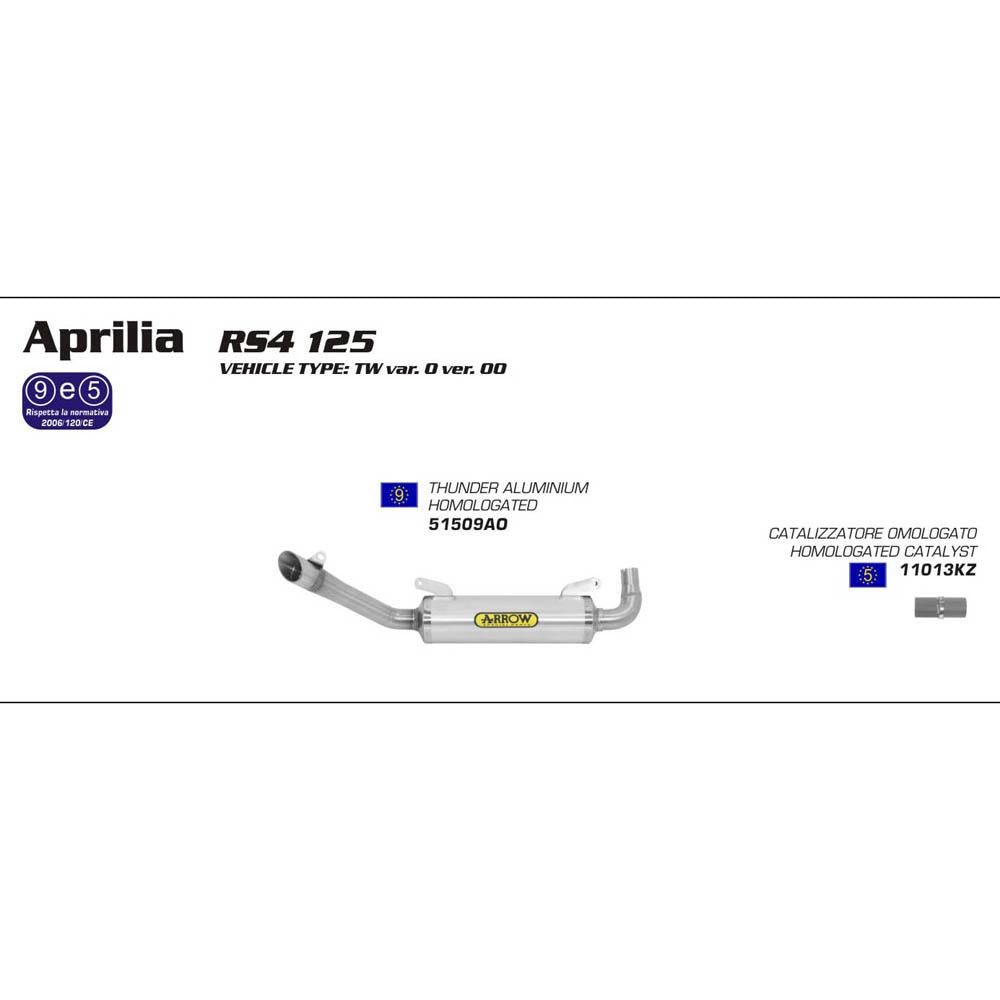 ARROW 51509AO Silencer - THUNDER Aluminium Silver with Steel End Cap