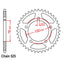 REAR SPROCKET - STEEL 46T 525P (42-BE1-46)