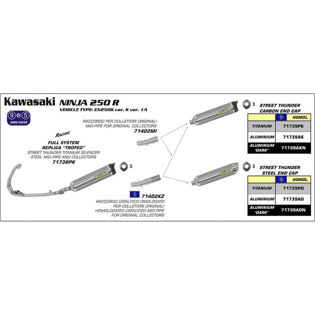 ARROW 71402MI [AOE]: LINK PIPE SST RE 71739 - KA NINJA 250R 08>12 Main Image