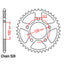 REAR SPROCKET - STEEL 43T 520P (42-A06-43)