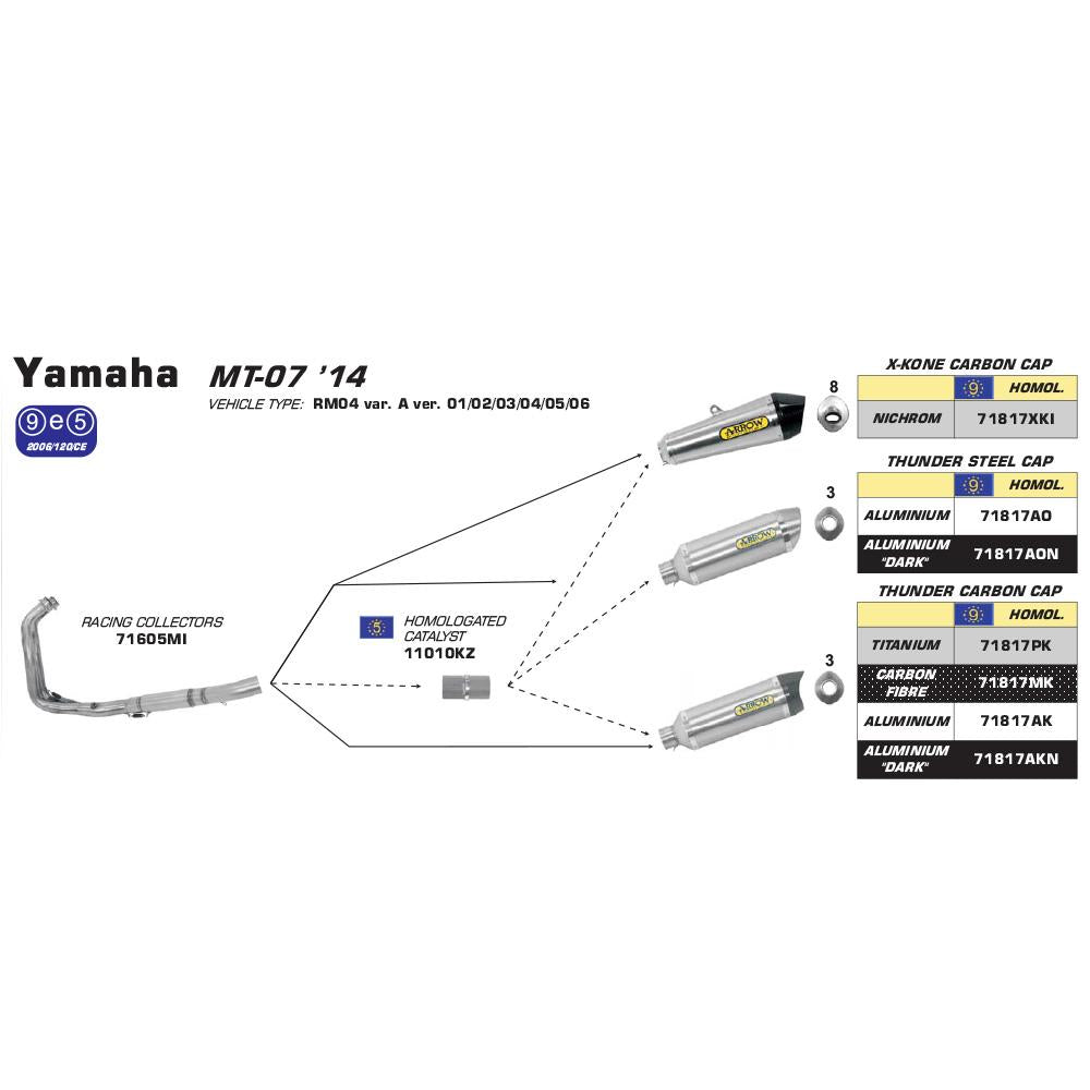 ARROW Collector 71605MI [RAS]: Stainless 2:1 HIGH Non-Cat