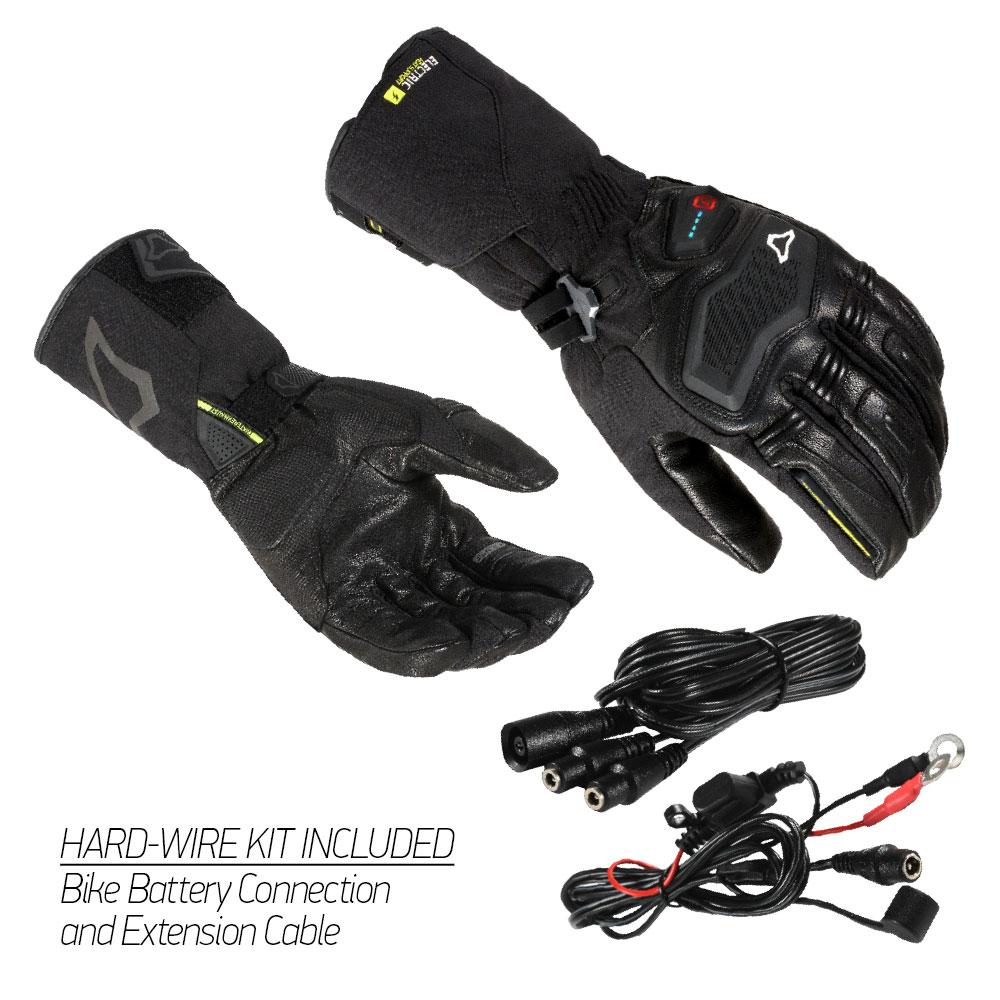 Macna E-Heated Ion RTX Gloves Hardwired Kit Black