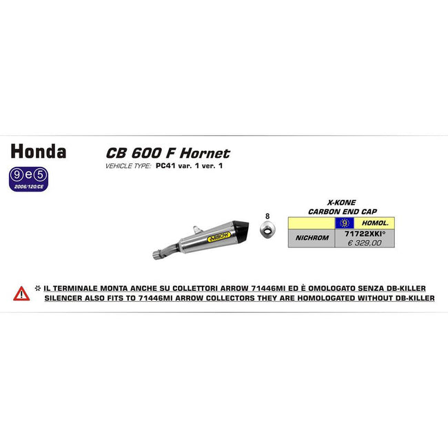 ARROW 71722PK Silencer -THUNDER Titanium with Carbon End Cap Hover Image