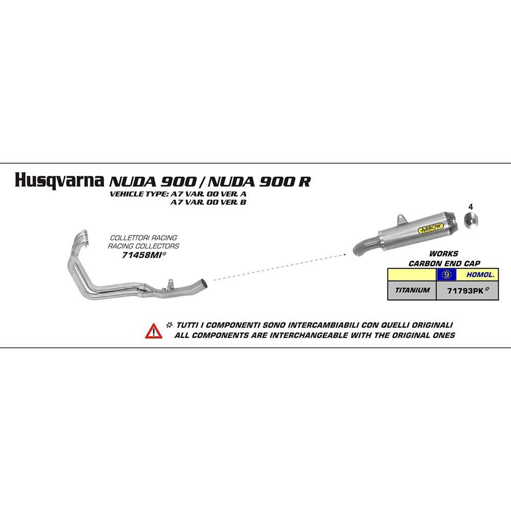 ARROW 71793PK Silencer - WORKS Titanium with Carbon End Cap