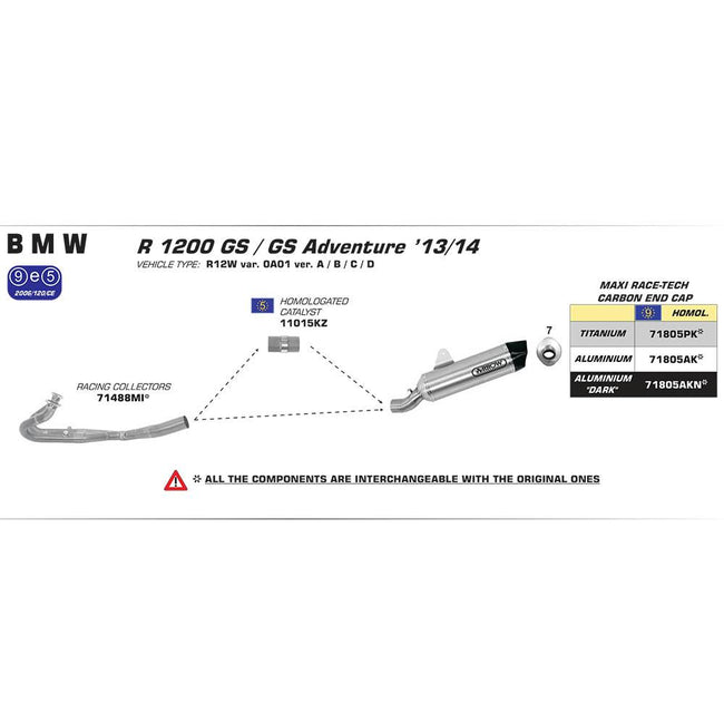 ARROW 71805PKNP Silencer - MAXI RACE-TECH Titanium with Carbon End Cap (Not for OE Pannier set) Hover Image