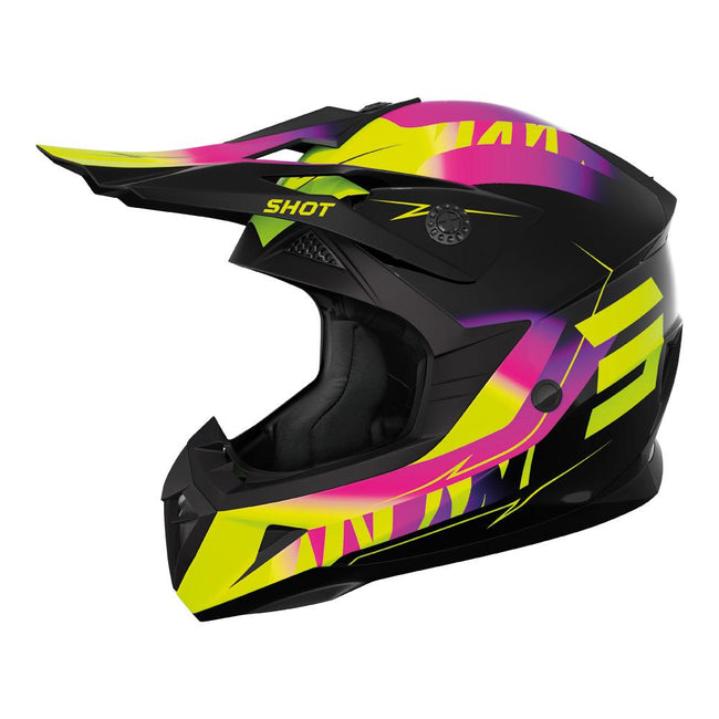 Shot Pulse Kid X-Treme Helmet Pink/Neon Yellow Glossy Hover Image