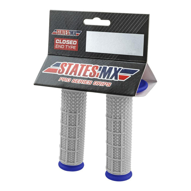 STATES MX PRO SERIES DIAMOND MX HAND GRIPS - HALF WAFFLE - BLUE Main Image