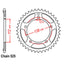 REAR SPROCKET - STEEL 43T 525P (32-MAS-43)