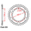 REAR SPROCKET - STEEL 45T 525P (32-MBW-45)