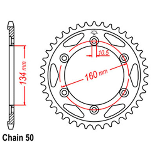 REAR SPROCKET - STEEL 43T 530P (32-MCJ-43) Hover Image