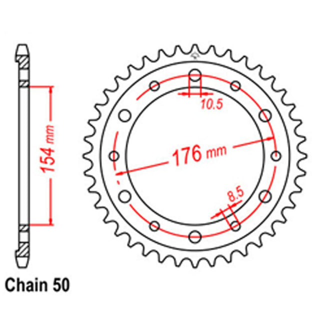 REAR SPROCKET - STEEL 43T 530P D/D (32-MFN-43) Hover Image