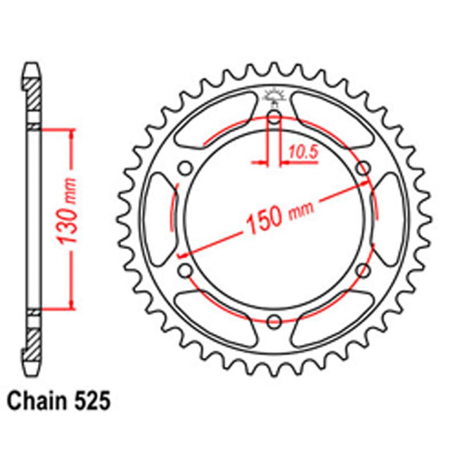 REAR SPROCKET - STEEL 47T 525P (32-MM9-47) Hover Image