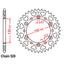 REAR SPROCKET - STEEL 47T 520P D/D (32-MN9-47)