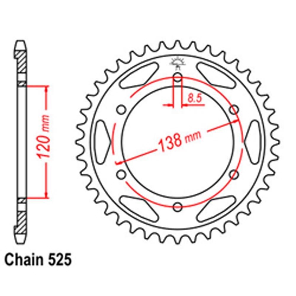 REAR SPROCKET - STEEL 40T 525P (32-MR7-40)
