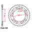 REAR SPROCKET - STEEL 39T 525P (32-MV4-39)