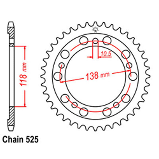 REAR SPROCKET - STEEL 39T 525P (32-MV4-39) Hover Image