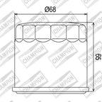 CHAMPION OIL FILTER ELEMENT - COF038 (138)