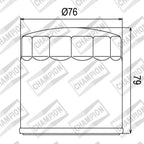 CHAMPION OIL FILTER ELEMENT - COF063 (163)