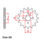 FRONT SPROCKET - STEEL  16T 428P D/D (31-201-16)