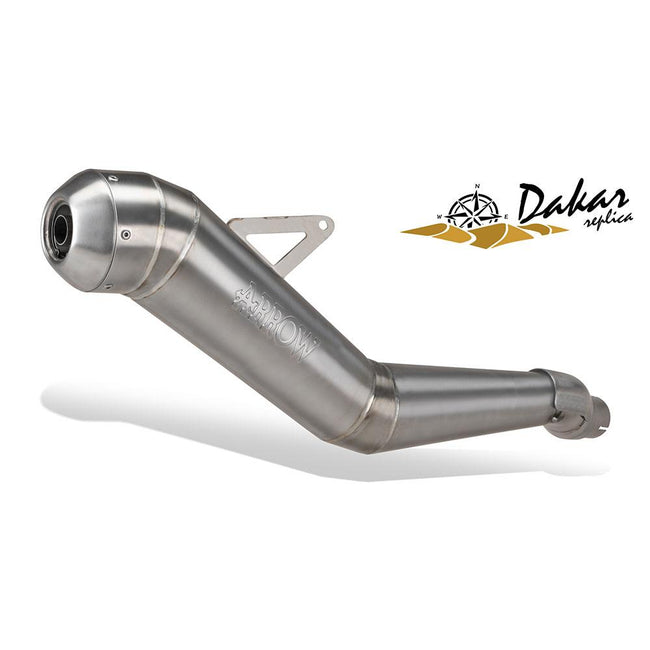 ARROW 72501DR Silencer - DAKAR REPLICA Nichrom with Steel End Cap Main Image
