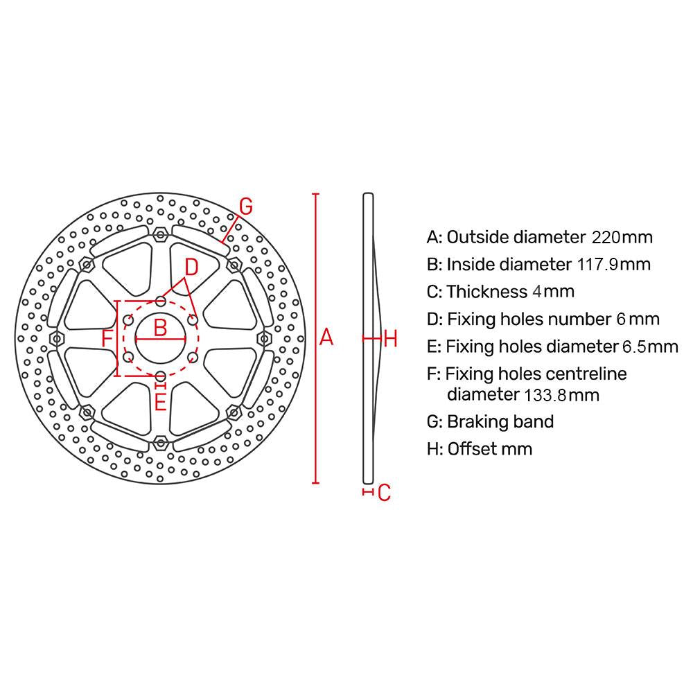 FERODO Disc Brake Rotor 220mm - FMD0186MXR