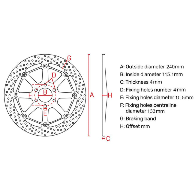 FERODO Disc Brake Rotor 240mm - FMD0239MXR Main Image