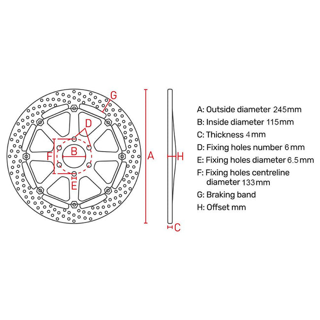 FERODO Disc Brake Rotor 245mm - FMD0263MXR Main Image