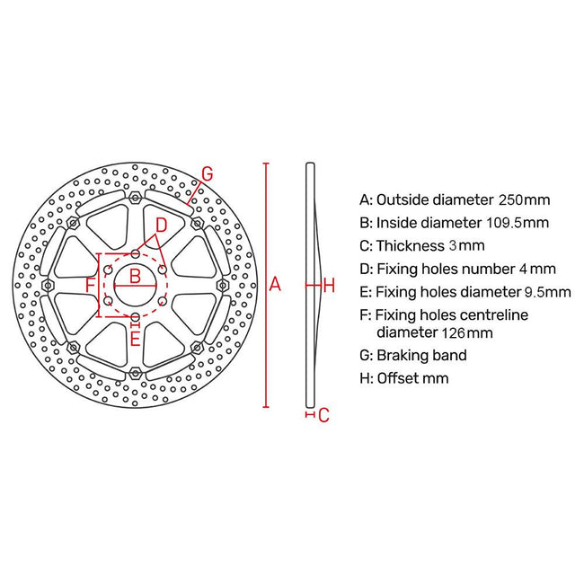 FERODO Disc Brake Rotor 250mm - FMD0456MXR Main Image