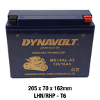DYNAVOLT MG16AL-A2 BATTERY 12V AGM Nano Gel 16Ah