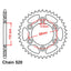 REAR SPROCKET - STEEL 45T 520P - BLACK
