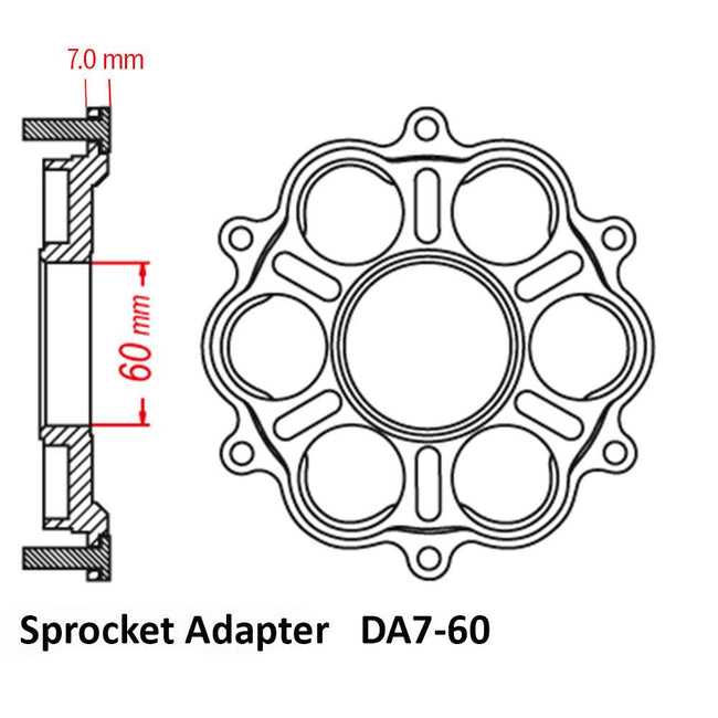JT  REAR ALLOY SPROCKET ADAPTOR : DUCATI 760B (6 BOLT) Main Image