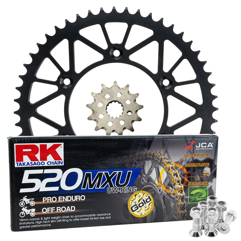 PRO PACK - RK CHAIN & SPROCKET KIT GOLD+BLACK 13/49 YZ250F 01-25