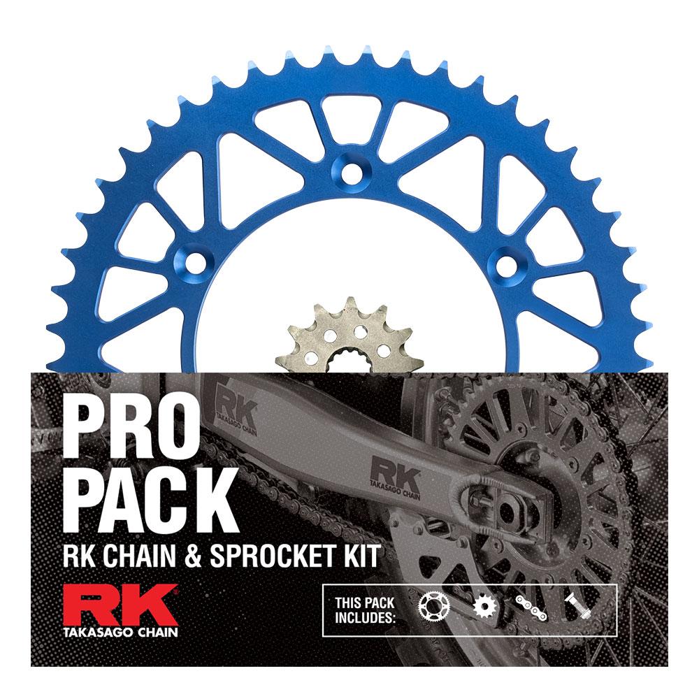 PRO PACK - RK CHAIN & SPROCKET KIT GOLD+BLUE 13/51 YZ250F 01-25