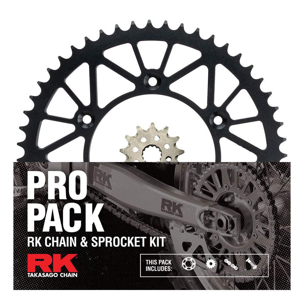 PRO PACK - RK CHAIN & SPROCKET KIT GOLD+BLACK 13/52 HUSQ FC250/450 14-25