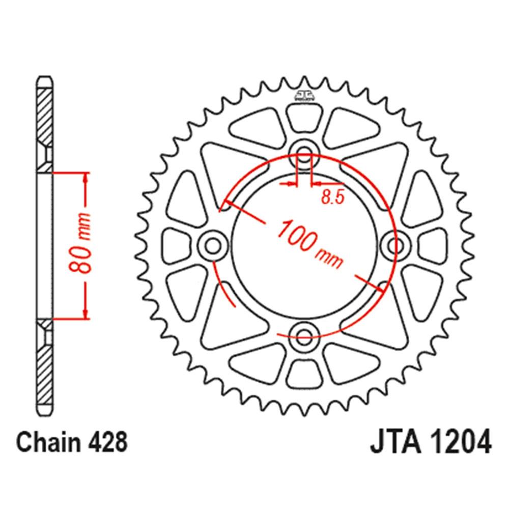 JT ALLOY RACELITE SPROCKET - 46T 428P - BLACK (30-KN4-46KJ)
