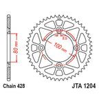 JT ALLOY RACELITE SPROCKET - 46T 428P - BLACK (30-KN4-46KJ)