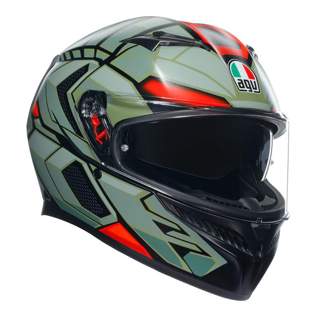 AGV K3 - DECEPT MATT BLACK/GREEN/RED Hover Image