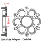 JT  REAR ALLOY SPROCKET ADAPTOR : DUCATI 770B (6 BOLT)