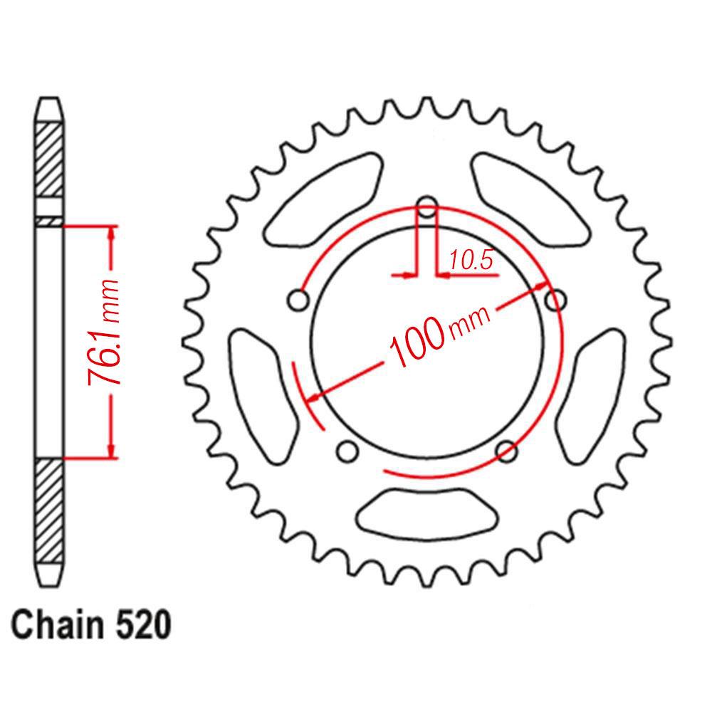 VORTEX ALLOY REAR SPROCKET 520-42T - MARCHESINI / OZ / BST - HARDCOAT