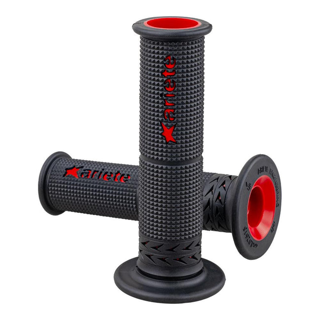 ARIETE GRIPS - ESTORIL - SBK - SOFT DUAL-COMPOUND - BLACK/RED - 120mm Open End Hover Image