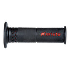 ARIETE GRIPS - ESTORIL - SBK - SOFT DUAL-COMPOUND - BLACK/RED - 120mm Open End