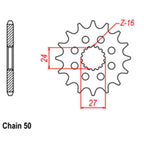 FRONT SPROCKET - STEEL WITH RUBBER CUSH 18T 530P (31-15H-18RB)