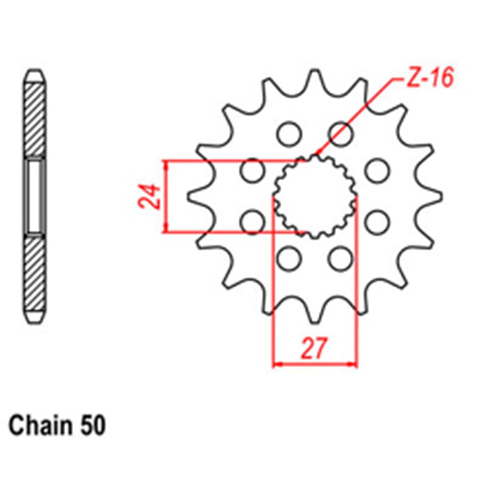 FRONT SPROCKET - STEEL WITH RUBBER CUSH 18T 530P (31-15H-18RB)