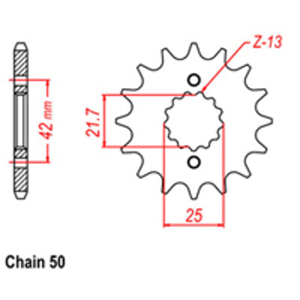 FRONT SPROCKET - STEEL WITH RUBBER CUSH 17T 530P (31-440-17RB)