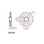 FRONT SPROCKET - STEEL WITH RUBBER CUSH 15T 520P (31-MGZ-15RB)