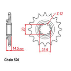FRONT SPROCKET - STEEL WITH  RUBBER CUSH - 13T 520P