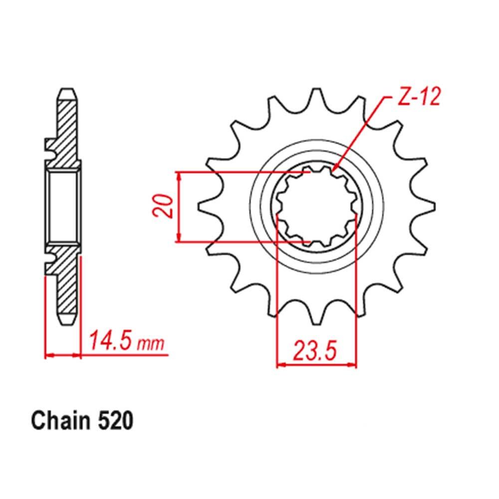 FRONT SPROCKET - STEEL WITH  RUBBER CUSH - 13T 520P