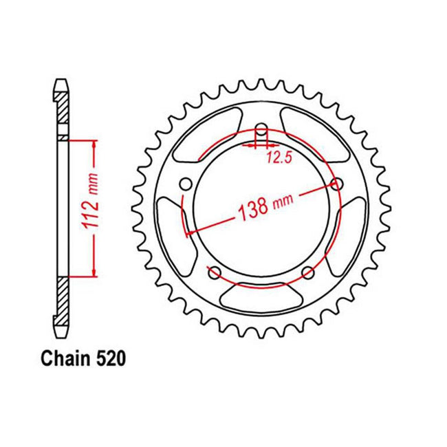 REAR SPROCKET - STEEL 41T 520P (32-MGZ-41) Hover Image