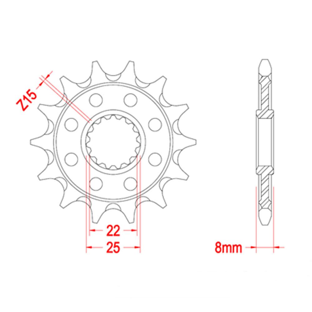FRONT SPROCKET - STEEL  13T 520P D/D (41-T05-13SC)