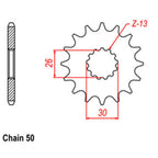 FRONT SPROCKET - STEEL WITH RUBBER CUSH 19T 530P